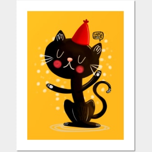 Christmas cat Posters and Art